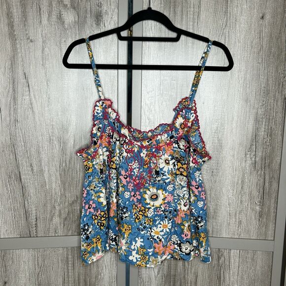 Natural Life Tank Top Camisole Floral Embroidered Adjustable Straps Size M - Picture 1 of 6